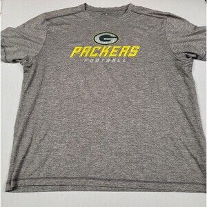 NFL Green Bay Packers Football Logo Gray Short Sleeve T-shirt Men's Size 2XL